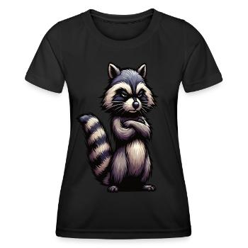 raccoon raccoons forest animal funny raccoon - Women's Functional T-Shirt - black - Front - AI Model Female 172 light (172cm)