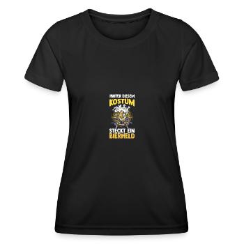 Costume de carnaval Carnaval - T-shirt sport Femme - noir - Devant - AI Model Female 172 light (172cm)