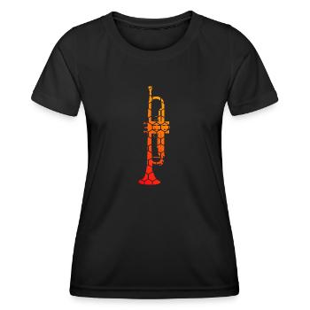 Trumpet Jazz Trumpeter Trumpeter Trumpet - Women's Functional T-Shirt - black - Front - AI Model Female 172 light (172cm)
