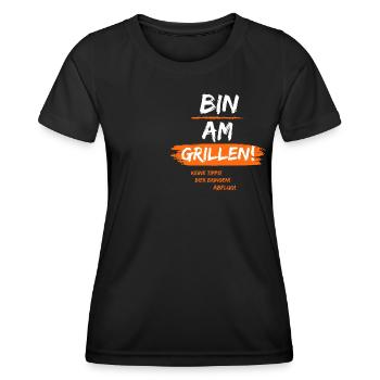 Bin am Grillen - Frauen Funktions-T-Shirt - Schwarz - Vorne - AI Model Female 172 light (172cm)