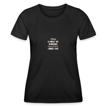 VOICI À QUOI RESSEMBLE UN GRAND-PÈRE INCROYABLE - T-shirt sport Femme - noir - Devant - AI Model Female 172 light (172cm)