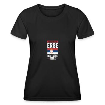 Serbe Serbe Allemagne Serbie - T-shirt sport Femme - noir - Devant - AI Model Female 172 light (172cm)