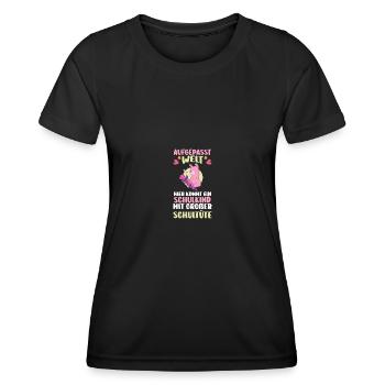 Kindergarten graduates school start school child llama enrollment - Women's Functional T-Shirt - black - Front - AI Model Female 172 light (172cm)
