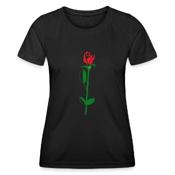 fleur de rose - T-shirt sport Femme - noir - Devant - AI Model Female 172 light (172cm)