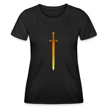 Excalibur - Schwert - Magisch / Mythos - Frauen Funktions-T-Shirt - Schwarz - Vorne - AI Model Female 172 light (172cm)