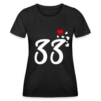 33 hearts 33rd birthday anniversary - Women's Functional T-Shirt - black - Front - AI Model Female 172 light (172cm)