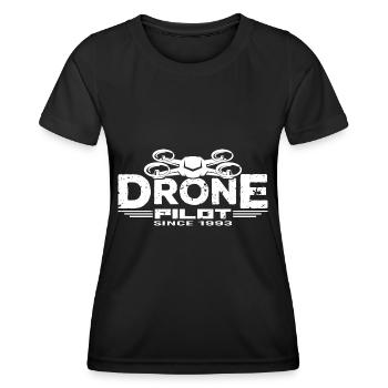 Drone Drones Drone Flight Drone Pilot 1993 - T-shirt sport Femme - noir - Devant - AI Model Female 172 light (172cm)