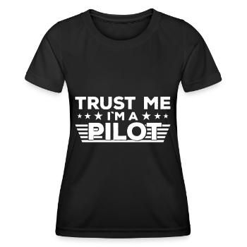 Faites-moi confiance Pilote de drone Drohne Drohnenflieger - T-shirt sport Femme - noir - Devant - AI Model Female 172 light (172cm)