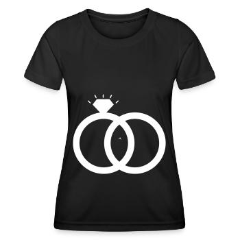 Eheringe Hochzeit - Frauen Funktions-T-Shirt - Schwarz - Vorne - AI Model Female 172 light (172cm)