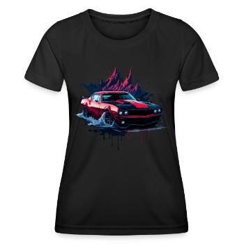 Klassischer Sportwagen - Frauen Funktions-T-Shirt - Schwarz - Vorne - AI Model Female 172 light (172cm)
