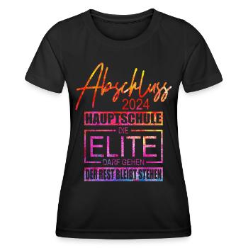 Abschluss 2024 Hauptschule - Frauen Funktions-T-Shirt - Schwarz - Vorne - AI Model Female 172 light (172cm)