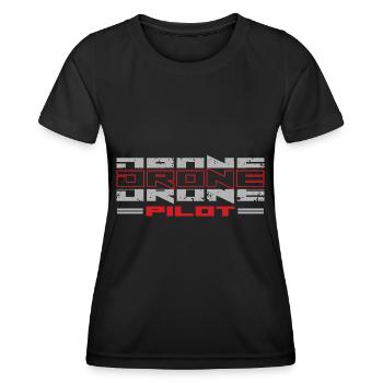 Drohnenpilot Whoop Copter FPV UAS Pilot Drone - T-shirt sport Femme - noir - Devant - AI Model Female 172 light (172cm)
