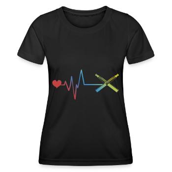 E-Zigarette Puls Herzschlag - Frauen Funktions-T-Shirt - Schwarz - Vorne - AI Model Female 172 light (172cm)