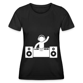 Platines dj - T-shirt sport Femme - noir - Devant - AI Model Female 172 light (172cm)