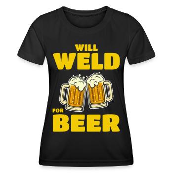 Schweißen Schweißer Metallbau Eisenarbeiter Bier - Frauen Funktions-T-Shirt - Schwarz - Vorne - AI Model Female 172 light (172cm)