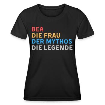 Bea Fau Mythos Legende - Frauen Funktions-T-Shirt - Schwarz - Vorne - AI Model Female 172 light (172cm)