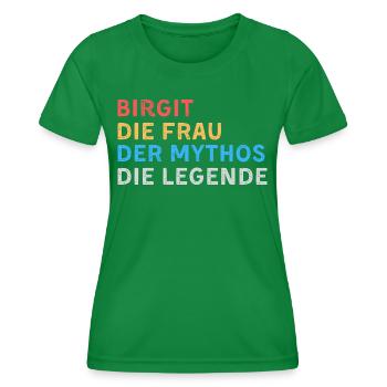 Birgit Fau Mythos Legende - Frauen Funktions-T-Shirt - Kelly Green - Vorne - AI Model Female 172 dark (172cm)