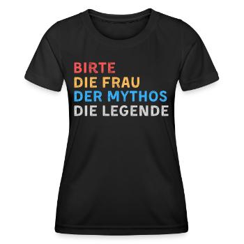 Birte Fau Mythos Legende - Frauen Funktions-T-Shirt - Schwarz - Vorne - AI Model Female 172 light (172cm)