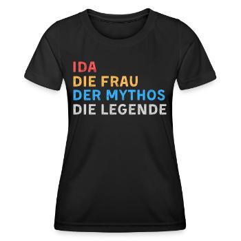 Ida Fau Mythos Legende - Frauen Funktions-T-Shirt - Schwarz - Vorne - AI Model Female 172 light (172cm)