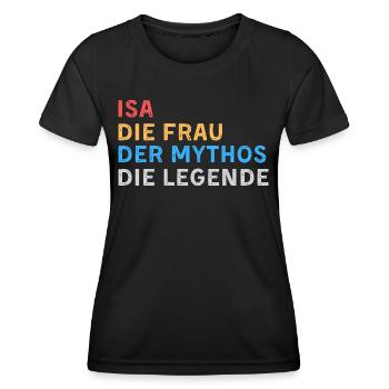 Isa Fau Mythos Legende - Frauen Funktions-T-Shirt - Schwarz - Vorne - AI Model Female 172 light (172cm)
