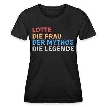 Lotte Fau Mythos Legende - Frauen Funktions-T-Shirt - Schwarz - Vorne - AI Model Female 172 light (172cm)