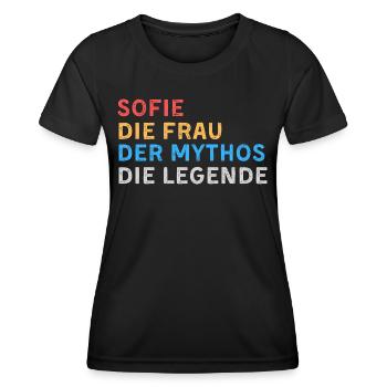 Sofie Fau Mythos Legende - Frauen Funktions-T-Shirt - Schwarz - Vorne - AI Model Female 172 light (172cm)