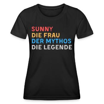 Sunny Fau Mythos Legende - Frauen Funktions-T-Shirt - Schwarz - Vorne - AI Model Female 172 light (172cm)