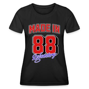 Made in 88 – Legendary Birthday Vintage Design - Women's Functional T-Shirt - black - Front - AI Model Female 172 light (172cm)
