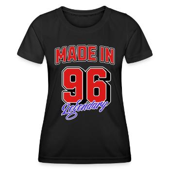 Made in 96 – Legendary Birthday Vintage Design - Women's Functional T-Shirt - black - Front - AI Model Female 172 light (172cm)