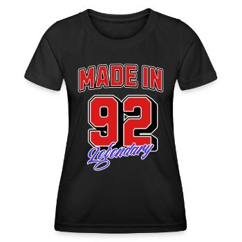 Made in 92 – Legendary Birthday Vintage Design - Women's Functional T-Shirt - black - Front - AI Model Female 172 light (172cm)