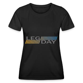 Routine d’entraînement d’entraînement physique pour les jambes - T-shirt sport Femme - noir - Devant - AI Model Female 172 light (172cm)