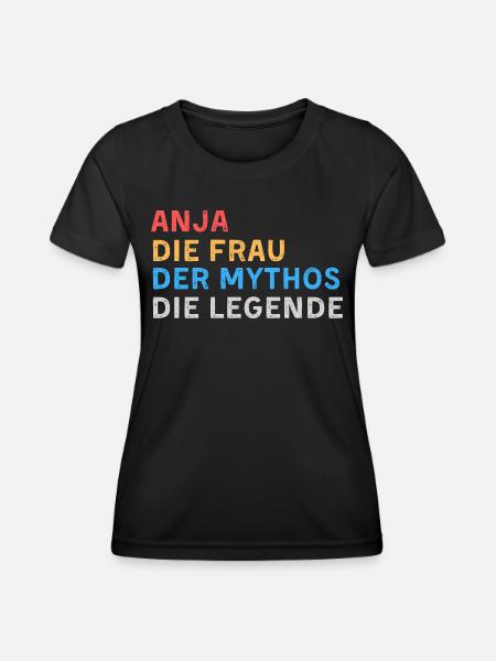 Anja Fau Mythos Legende - Frauen Funktions-T-Shirt - Schwarz