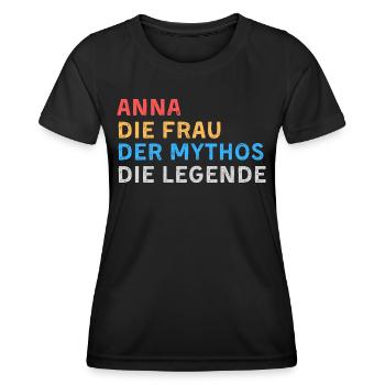 Anna Fau Mythos Legende - Frauen Funktions-T-Shirt - Schwarz - Vorne - AI Model Female 172 light (172cm)