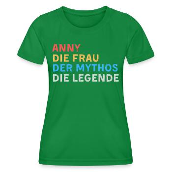 Anny Fau Mythos Legende - Frauen Funktions-T-Shirt - Kelly Green - Vorne - AI Model Female 172 dark (172cm)