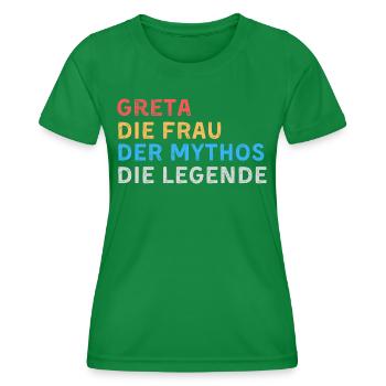 Greta Fau Mythos Legende - Frauen Funktions-T-Shirt - Kelly Green - Vorne - AI Model Female 172 dark (172cm)