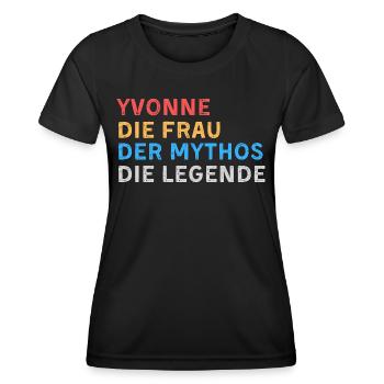 Yvonne Fau Mythos Legende - Frauen Funktions-T-Shirt - Schwarz - Vorne - AI Model Female 172 light (172cm)