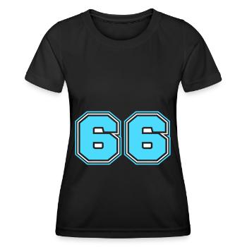 66 Numéro de numéro - T-shirt sport Femme - noir - Devant - AI Model Female 172 light (172cm)