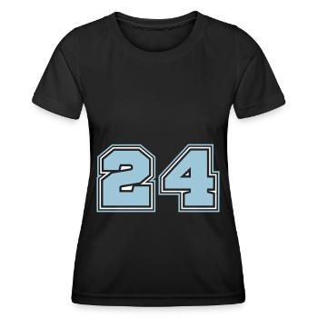 24 Numéro de numéro - T-shirt sport Femme - noir - Devant - AI Model Female 172 light (172cm)