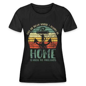 Emmène-moi où je veux être - ancre - T-shirt sport Femme - noir - Devant - AI Model Female 172 light (172cm)