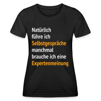 Selbstgespräche Besserwisser Expertenmeinung - Frauen Funktions-T-Shirt - Schwarz - Vorne - AI Model Female 172 light (172cm)