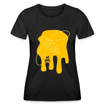 Soyez joyeux - Abeille - abstrait - Art graphique - T-shirt sport Femme - noir - Devant - AI Model Female 172 light (172cm)