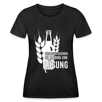 Chemisch gesehen ist Alkohol eine Lösung, Spruch - Frauen Funktions-T-Shirt - Schwarz - Vorne - AI Model Female 172 light (172cm)