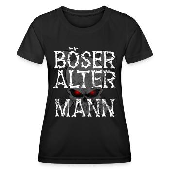 Böser alter Mann - Totenkopf - Männertag - Spruch - Frauen Funktions-T-Shirt - Schwarz - Vorne - AI Model Female 172 light (172cm)