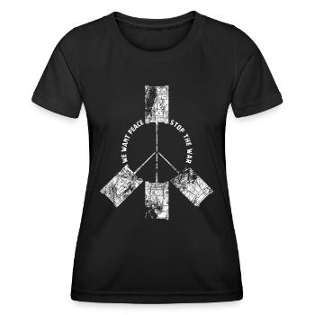 Nous voulons que la paix arrête la guerre - Panzer - Frieden - T-shirt sport Femme - noir - Devant - AI Model Female 172 light (172cm)