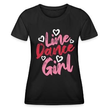 Linedance Girl - Linedancing Countrymusic - Frauen Funktions-T-Shirt - Schwarz - Vorne - AI Model Female 172 light (172cm)