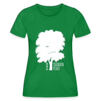 Shinrin yoku - Waldbaden - Waldmeditation - Frauen Funktions-T-Shirt - Kelly Green - Vorne - AI Model Female 172 dark (172cm)