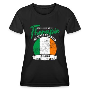 Ich brauche keine Therapie ich muss nach Irland - Frauen Funktions-T-Shirt - Schwarz - Vorne - AI Model Female 172 light (172cm)