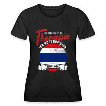 Ich brauche keine Therapie ich muss nach Thailand - Frauen Funktions-T-Shirt - Schwarz - Vorne - AI Model Female 172 light (172cm)