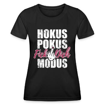Hokus Pokus Fick dich Modus - Frauen Funktions-T-Shirt - Schwarz - Vorne - AI Model Female 172 light (172cm)