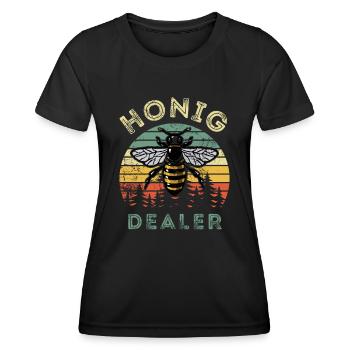 Honig Dealer - Bienenflüsterer - Biene - Imker - Frauen Funktions-T-Shirt - Schwarz - Vorne - AI Model Female 172 light (172cm)